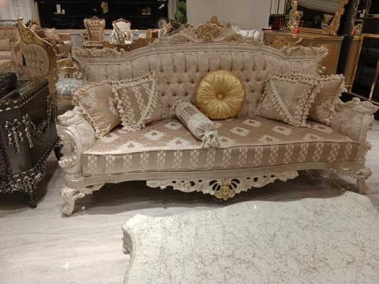 Designer Wunnzëmmer Set Canapéë Stilvolle Fotel Moderne Dësch Sofagarnitur