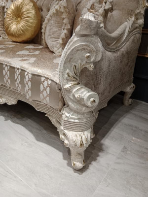 Designer Wunnzëmmer Set Canapéë Stilvolle Fotel Moderne Dësch Sofagarnitur