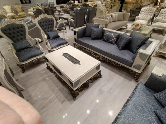 Moderne 4-Teiler Wunnzëmmer-Set Stilvoll 2x Sofen Designer Fauteuil Nei