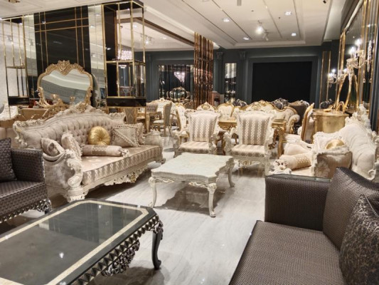 Exklusiv Wunnzëmmer Sofagarnitur Set Héichwäerteg Sofas Elegant Fauteuilen