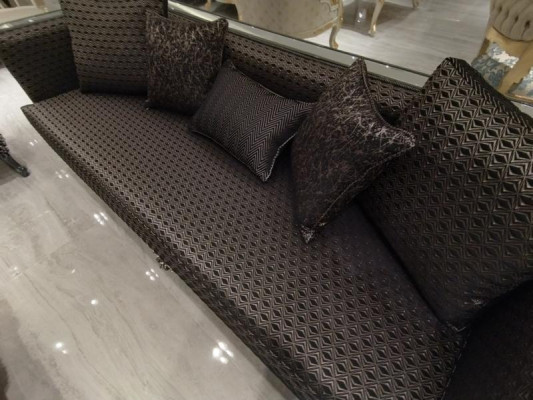 Luxus Wunnzëmmer Sofagarnitur Miwwelen 3+3+1+1 2x Sofa 2x Fauteuil Braun Nei