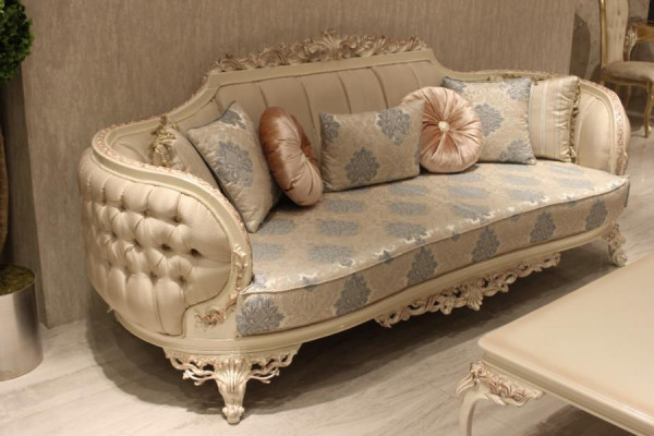 Exklusivt Wunnzëmmer-Set Trendegt Sofa-Design 2x Fotell Highlight Wunnzëmmer