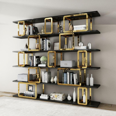 Design Trennwand Regal Wunnzëmmer Schiefen Edelstol Regaler Bicher Schaf Nei