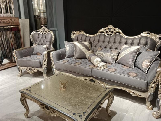 Designer Wunnzëmmer Set Canapé-Set Canapé-Set 3+3+1+1 2x Canapéen 2x Sesselen