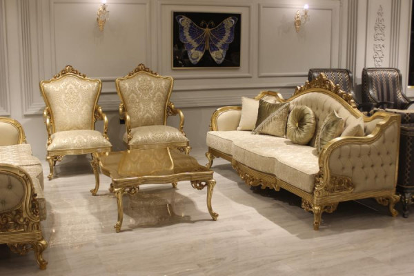 Designer Canapé-Suite 3+3+1 Sëtzer Couch Polster Sëtz-Garnitur Klassesch Set Nei