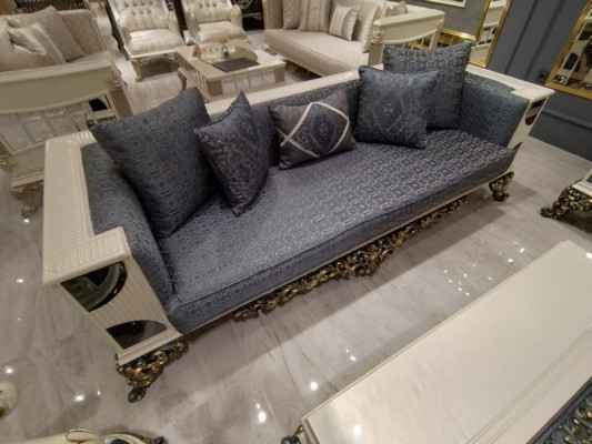 Luxuriéist Set zwee nobel 3-Sëtzer Sofae Héichwäerteg Materialien Sofa Set