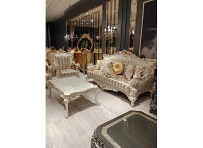 Designer Wunnzëmmer Set 2x 3-Sëtzer Sofas Exklusivt Wunnzëmmer Set