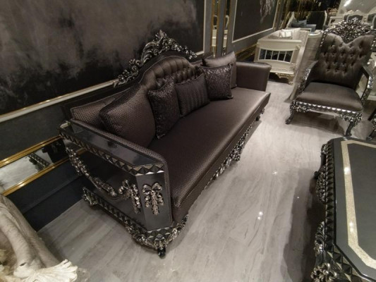 Elegant Wunnzëmmer Sofas 3+3 Sëtz Set Stilvoll Set Mat 2x Sofas Neien