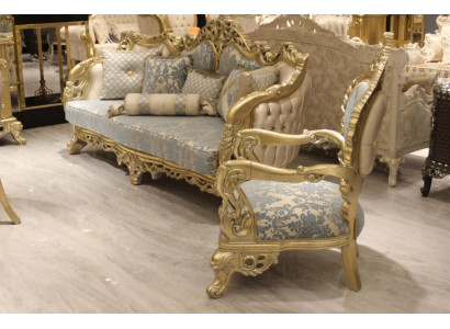 Klassesch Sofagaarnitur 3+1+1 Sëtz Sofa 3er Komplett Set Relax 2x Fauteuil 3 Stéck.