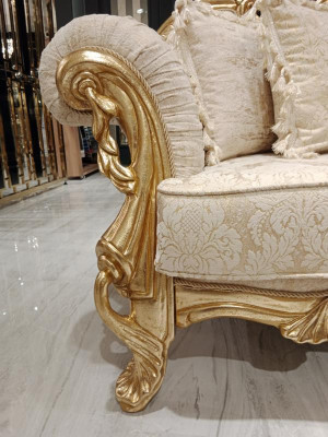 Sofa 3+3 Sëtzer Chesterfield Luxus Sofa 2tlg. Sofagarnitur Klassesch Miwwel Neit