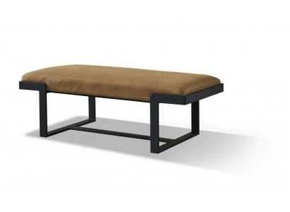 Hocker Polsterhocker Foussablage Miwwelen Wunnen Sëtzbenken Sëtz Lieder Braun