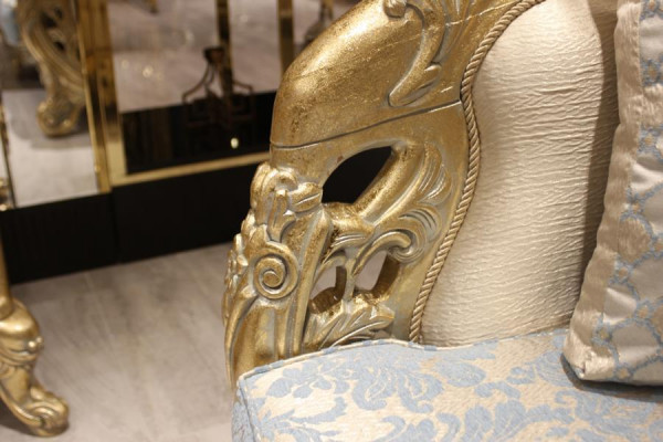 Chesterfield Sofa 3 Sëtzer Polstersofa Klassesch Textil Holz Nei