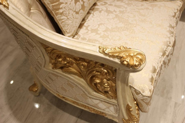 Aussergewéinlecht Wunnzëmmer Deluxe Canapé 3-Sëtzer Nobelt Canapé Beige Wunnzëmmer Canapé