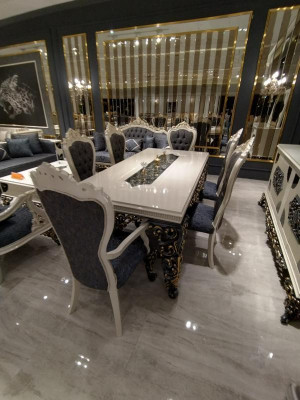 Modern 6x Stiilder Iesszëmmerstull Luxus 6x Stiilder Set Holz Designerstullen