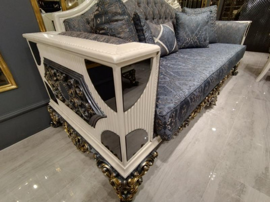 Designer Sofa Modern 3-Sëtzer Sofa Luxus Wunnzëmmer Sofa Neien