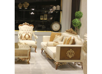 Luxe 3 Plazen Canapé Wunnzëmmer Miwwelen Elegant Canapé 3 Plazen Textil Beige