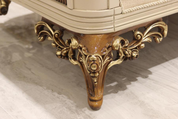 Luxe 3 Plazen Canapé Wunnzëmmer Miwwelen Elegant Canapé 3 Plazen Textil Beige