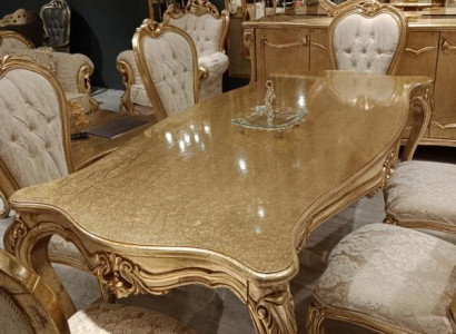 6x Stull Set Komplett Art déco Stil Design Chesterfield Stull Textil Nei