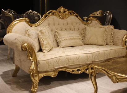3-Sëtzer Sofa Couch Polster Textil Sofas Couchen Wunnzëmmer Luxus Sofa 3er Nei