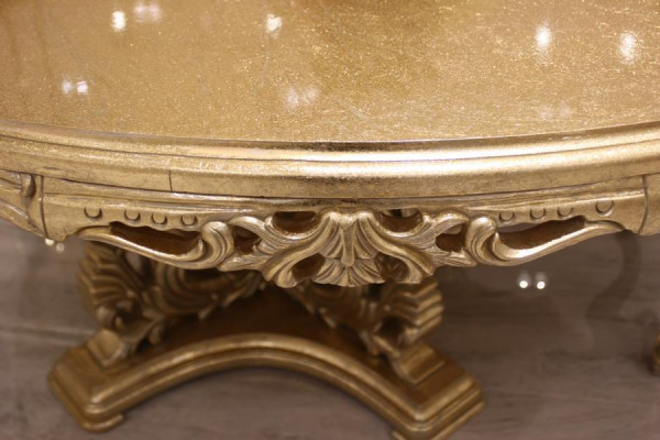 Luxus Iessdësch Ronn Design Dësch klassesch Iesszëmmer Dëscher Miwwelen Gold Nei