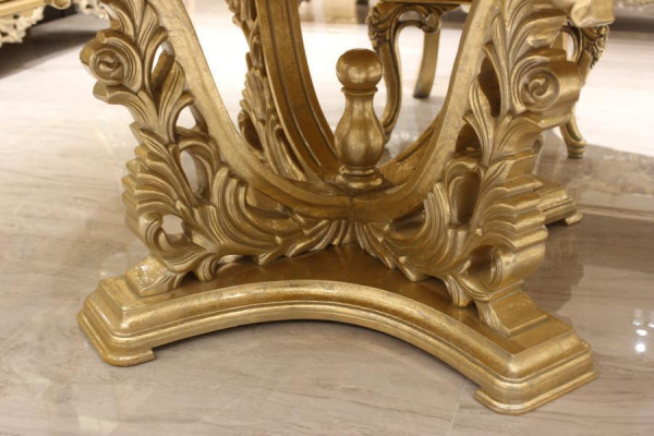 Luxus Iessdësch Ronn Design Dësch klassesch Iesszëmmer Dëscher Miwwelen Gold Nei