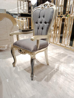 Exklusiven Chesterfield Iesszëmmer Stull Gemittleche Stull Holz Textil Iesszëmmer Still