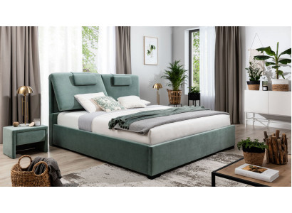 Komplett Schlofzëmmer Garnitur 3tlg Duebelbett Designer 2x Nuetsdëscher.