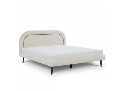 Schlofzëmmer Miwwelen Wäisst Bett Modern Stoffbett Polster Duebelbett
