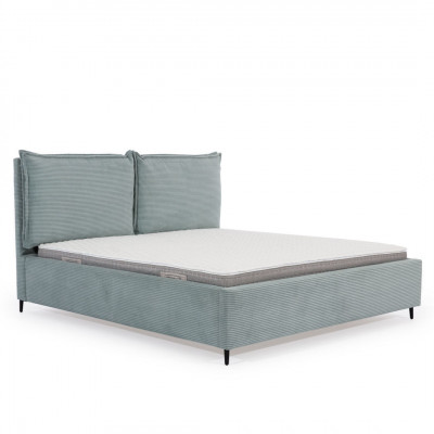 Grousst Schlofzimmer Bett Luxuriéist Textilbett Stilvoll Polsterbetter