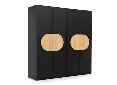 Schwaarze Kleederschaf Modern Schlofzimmer Miwwelen Luxus Holz Schaf