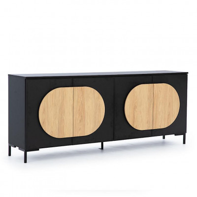 Schwäerz-Brong Kommode Schlofzëmmer Designer Holz Kommode Edelen Anrichte