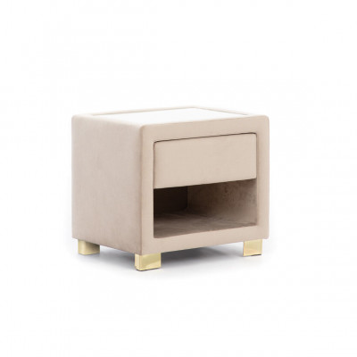 Béigen Quadrat Näschtdësch Designer Holzhueschtel Modern Miwwel Neien
