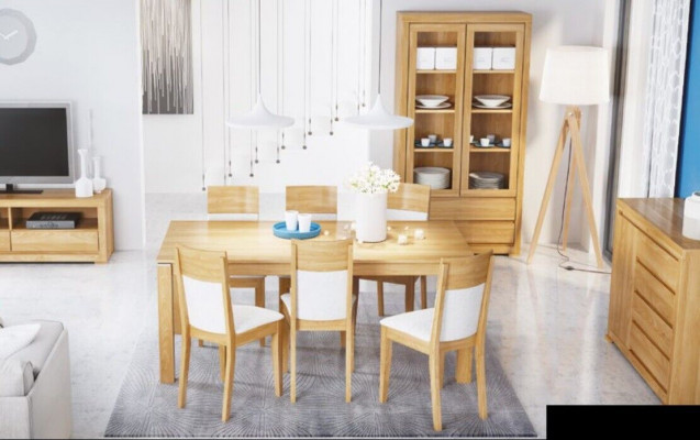 Iessdësch Holzdëscher Wunn- an Iesszëmmer Dësch Massivholz 200x90cm Iessdëscher Massiv