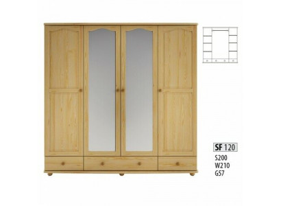 Garderob Schlofkummer Holz Schaf Voll Handaarbecht Vollholz Schaf 4dierg.