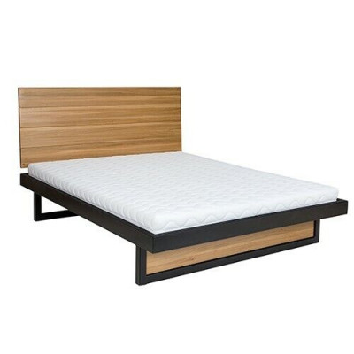 Loft Better 140x200cm Massivt Holz Schlofzëmmer Miwwelen Echt-Holz Bett Eech Metall
