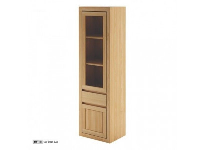 Massivholz Vitrinenschaf Héich Schaf Glas Vitrinen Massiv Miwwelen Echt Holz Schief Nei