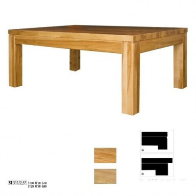 Couchtisch Niewentisch Richtegt Holz Massiv Miwwelen Eech 100x70cm Nei Stillen