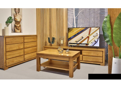 Niewent Dësch Couchtisch Echt Holz Massiv Miwwel Eech 120x80cm Nei Dëscher