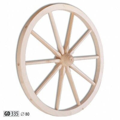 Wiederad Holzrad Speechenrad 80 cm Wanddekoratioun Päerdsrad Deko Gaart Nei