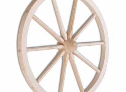 Wiederad Holzrad Speechenrad 80 cm Wanddekoratioun Päerdsrad Deko Gaart Nei