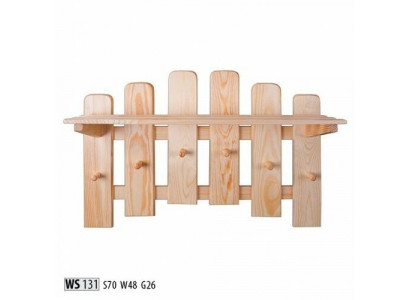 Garderobepaneel Wandgarderob 6 Hacken 70x48 cm Gang Garderob Kiefer massiiv