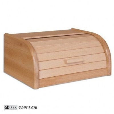 Buche Brotkëschte 32 cm Holz Broutkëscht Rouladekëscht Brout Roulkipp Echt Holz Nei