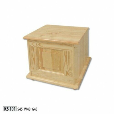 Deko Këscht Massivholzmöbel Holzmiwwel Handwierk Schatull Truhe Massivholz 45x45cm
