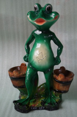 Design Vase Frosch Skulptur Statue Statuen Figuren Skulpturen Gaart