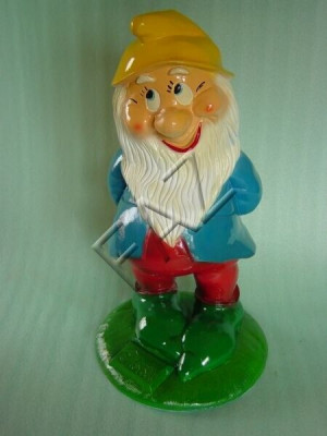 Zwerg Figur Gaart Statue Skulptur Figuren Skulpturen Dekoratioun Deko Nei 47 cm