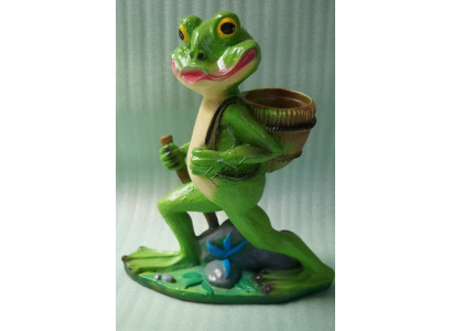 Design Frosch Figur Gaart Statu Skulptur Figuren Skulpturen Dekoratioun Nei