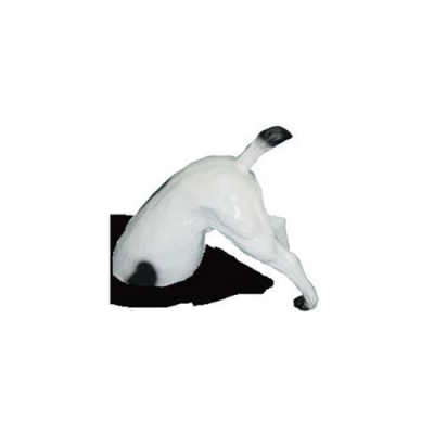 Verréckte Gaartfigur Statue Hond mat Hënnerdeel 25 cm Skulptur Figuren Statuen