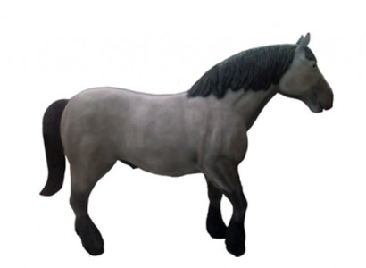 Abstrakt modern schéin Plastikskulptur, Päerdsfigur Héicht 80 cm.