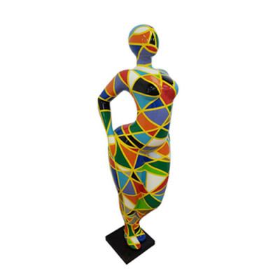 Design Figur Abstrakt PVC Skulptur Statuen Figuren Dekoratioun 130cm Dekor Sëlwer