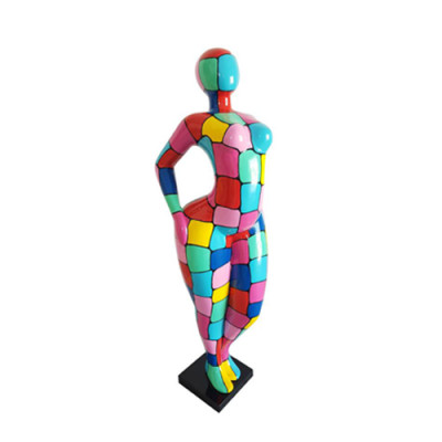 Abstrakt Figur Statue Faarweg ugestrach Statuen Skulpturen 130cm XXL Statue Plastik